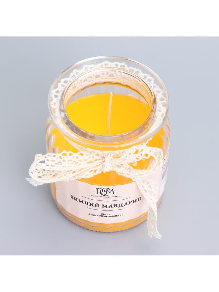 Ароматическая свеча в банке «Зимний мандарин» 180 г, время горения 45 ч