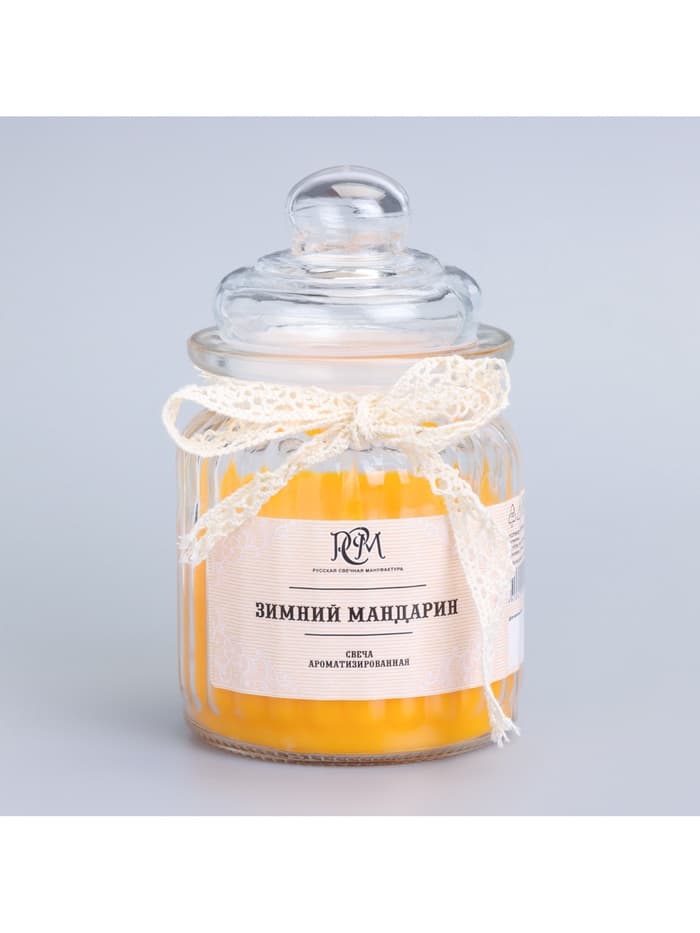Ароматическая свеча в банке «Зимний мандарин» 180 г, время горения 45 ч