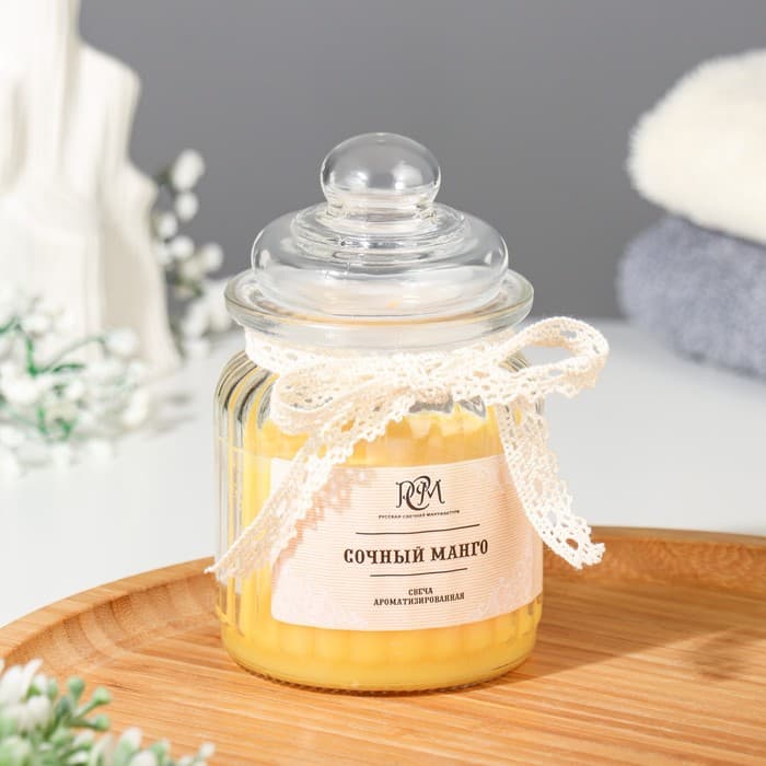 Ароматическая свеча в банке «Сочный манго», 180 г, время горения 45 ч