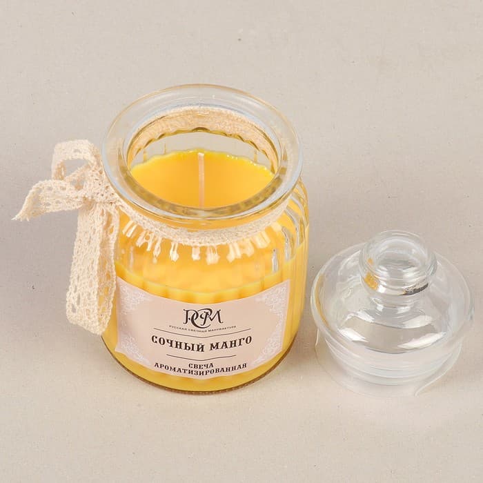 Ароматическая свеча в банке «Сочный манго», 180 г, время горения 45 ч