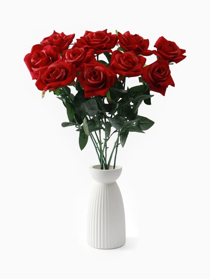 Цветы искусственные «Роза», h=56 см, d=8.5 см, красные
