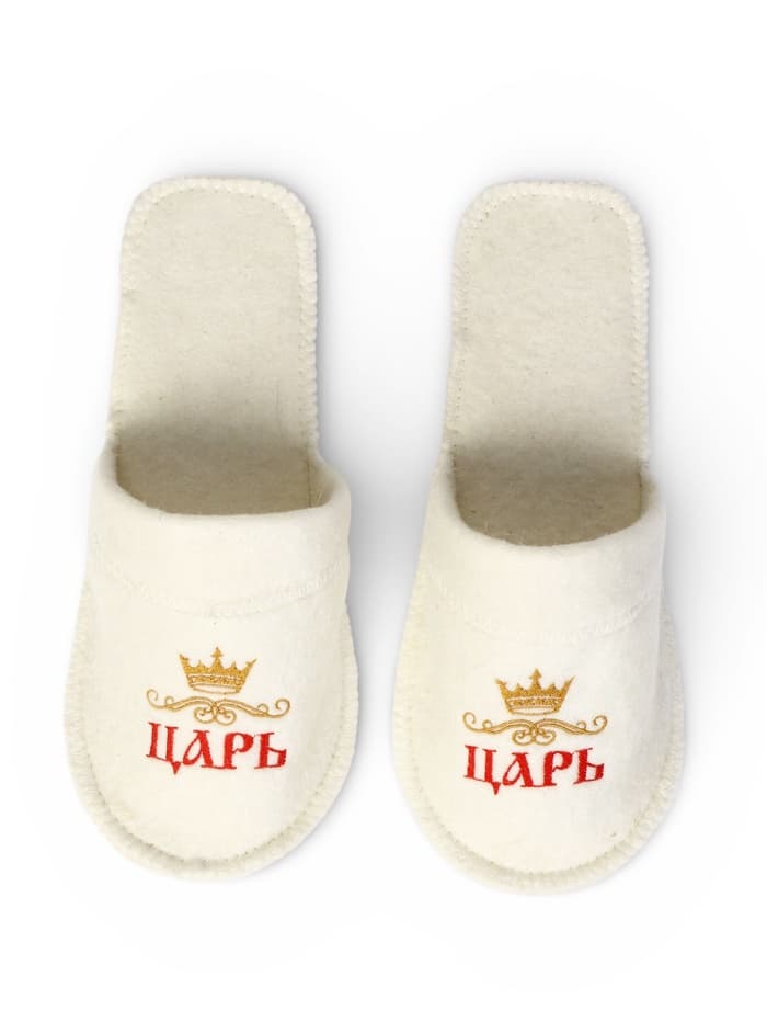 Тапочки для бани и сауны «Царь», войлок