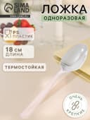 Ложка одноразовая для фуршета «Премиум», 18 см, пластик, прозрачная