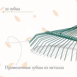 Грабли веерные, проволочные, 22 зубца, металл, тулейка 30 мм, без черенка, МИКС