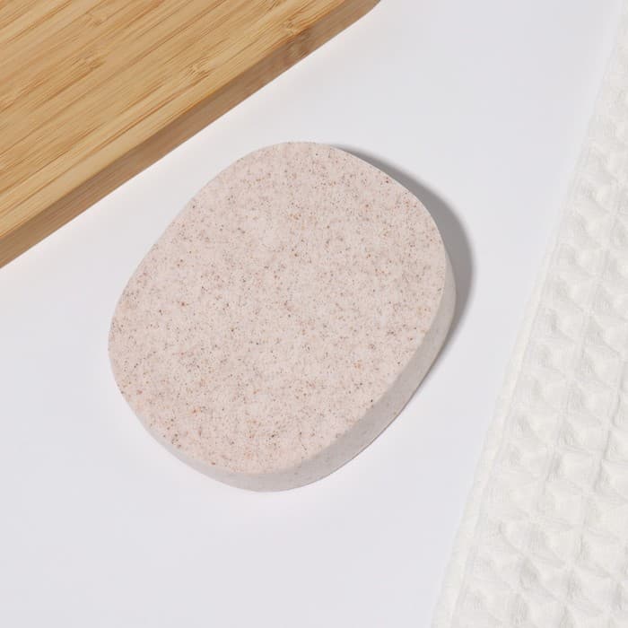 Спонж для умывания «Умывашка», 11×8×2 см, бежевый