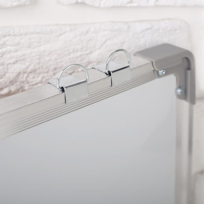 Доска двусторонняя, магнитно-маркерная, 90×60 см, с полочкой, в алюминиевой рамке