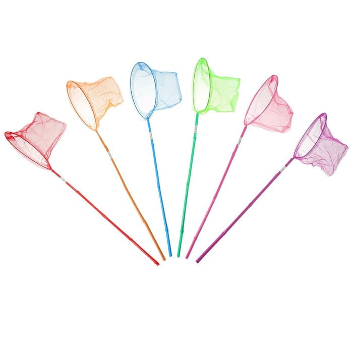 Сачок детский, бамбуковая ручка в горох 60 см, d=25 см, цвета МИКС