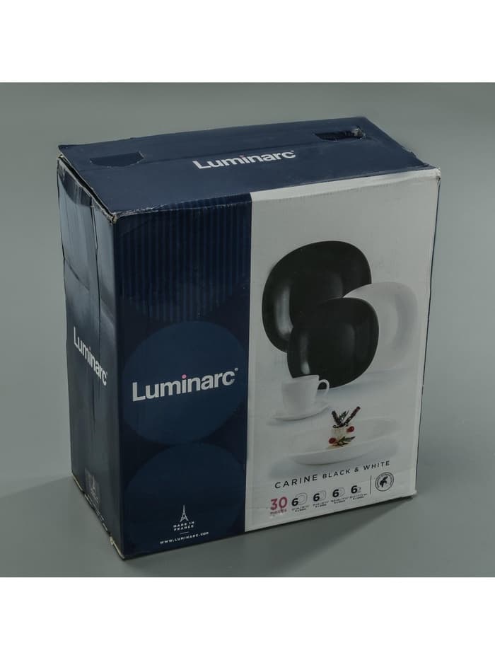 Сервиз столовый Luminarc Carine White&Black, 30 предметов, стеклокерамика, белый, чёрный
