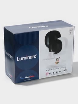 Сервиз столовый Luminarc Carine White&Black, 30 предметов, стеклокерамика, белый, чёрный