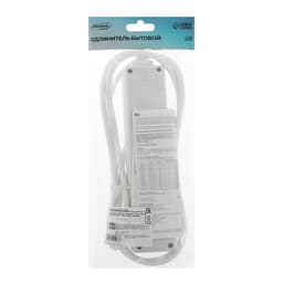 Удлинитель Luazon Lighting, 4 розетки, 1.8 м, 10 А, 2200 Вт, 3×1.5 мм2, заземление, выключатель