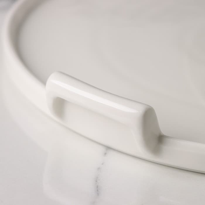 Блюдо для подачи с клош крышкой Valencia, 31×28×19 см, керамика, стекло, белое