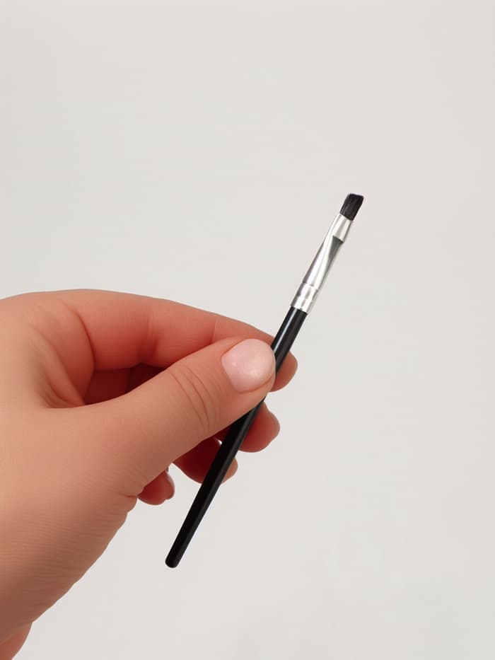 Кисть для макияжа, скошенная, 13(± 1) см, чёрная