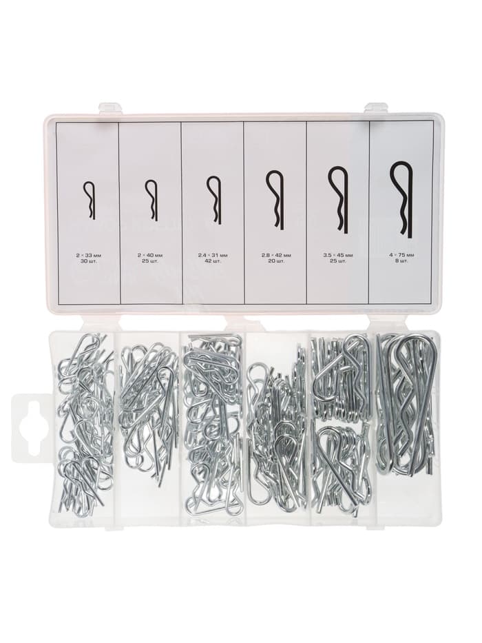 Набор шплинтов с фиксацией ТУНДРА krep, 150 предметов