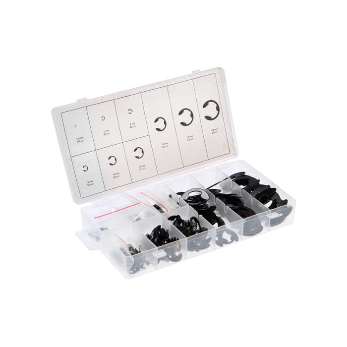 Набор стопорных колец d=1.5-22 мм ТУНДРА krep, 300 предметов