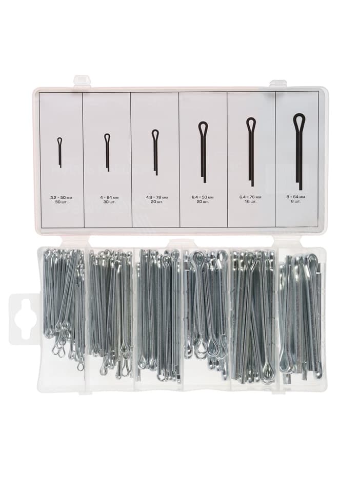 Набор шплинтов ТУНДРА krep, 144 предмета