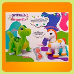 Робот динозавр «Умный питомец» ZHORYA, программируемый, на пульте управления, интерактивный: звук, свет, на батарейках, на русском языке