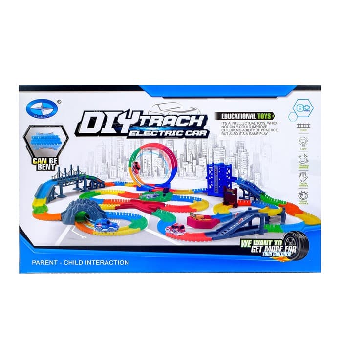 Автотрек «Магический Трек», гибкий, светится в темноте, 106 деталей, мёртвая петля