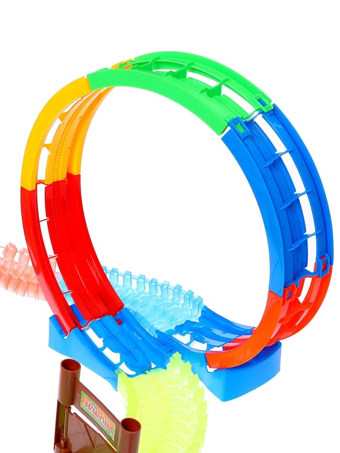 Автотрек «Магический Трек», гибкий, светится в темноте, 132/145 детали, мёртвая петля, МИКС