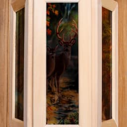 Абажур для бани и сауны «Олени», липа, 33×29×16 см, настенный, со вставками из стекла, «Добропаровъ»