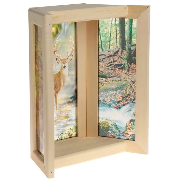 Абажур для бани и сауны «Олени», липа, 33×29×16 см, настенный, со вставками из стекла, «Добропаровъ»