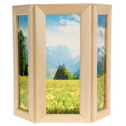 Абажур для бани и сауны «Одуванчики», 33×29×12 см, деревянный, настенный, со стеклом, с УФ-печатью, «Добропаровъ»