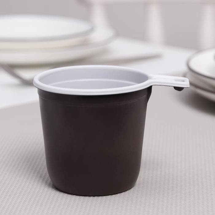 Чашка кофейная одноразовая, 200 мл, пластик, МИКС