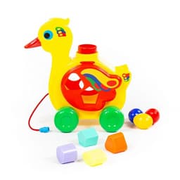 Игрушка-каталка с сортером «Уточка-несушка»