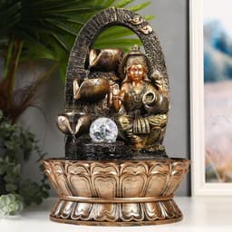 Фонтан настольный с подсветкой «Лакшми в арке с водопадом», от сети, 40×27×27 см