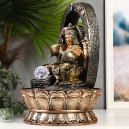 Фонтан настольный с подсветкой «Лакшми в арке с водопадом», от сети, 40×27×27 см