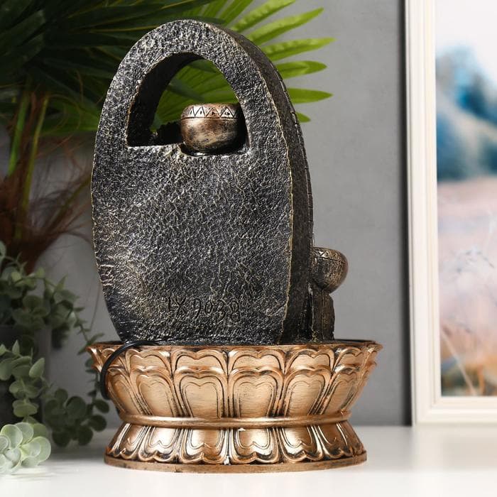 Фонтан настольный с подсветкой «Лакшми в арке с водопадом», от сети, 40×27×27 см