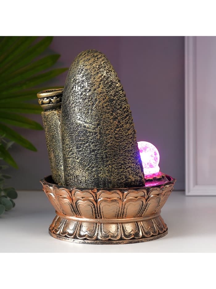 Фонтан настольный с подсветкой «Хотей в арке с водопадом», от сети, 28.5×20×20 см