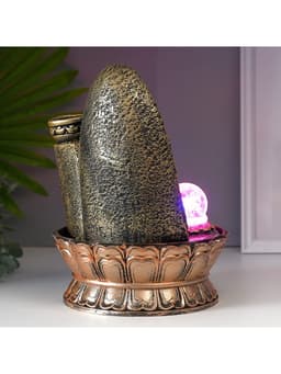 Фонтан настольный с подсветкой «Хотей в арке с водопадом», от сети, 28.5×20×20 см