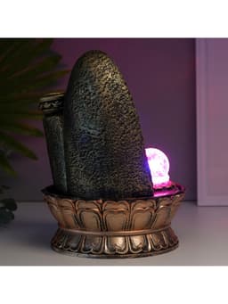 Фонтан настольный с подсветкой «Хотей в арке с водопадом», от сети, 28.5×20×20 см