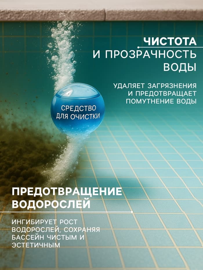 Коагулянт для очистки воды в бассейнах и искусственных водоемах Goodhim Коагулянт, 1 л