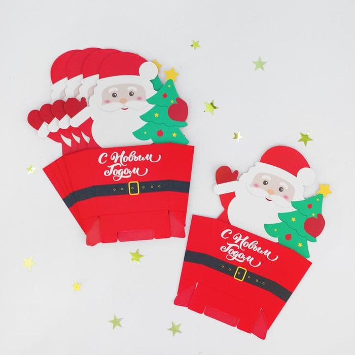 Снек-бокс для попкорна и снеков «С Новым годом!», дед мороз