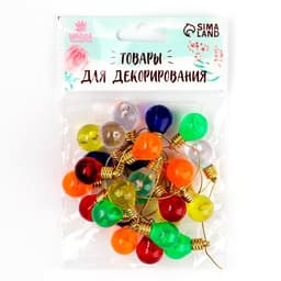Миниатюра кукольная «Гирлянда - шарик», длина 1 метр, игрушка: 2.5×1.5 см, цвета МИКС