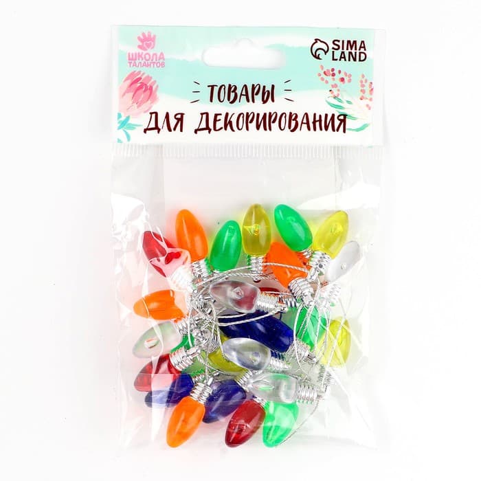 Миниатюра кукольная «Гирлянда - сосулька» длина 1 метр, игрушка: 2.5×0.8 см, цвета МИКС