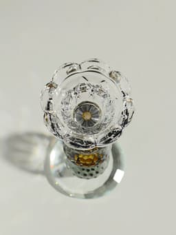 Стеклянный подсвечник на 1 свечу «Цветочек с тремя шарами», 18×7×7 см