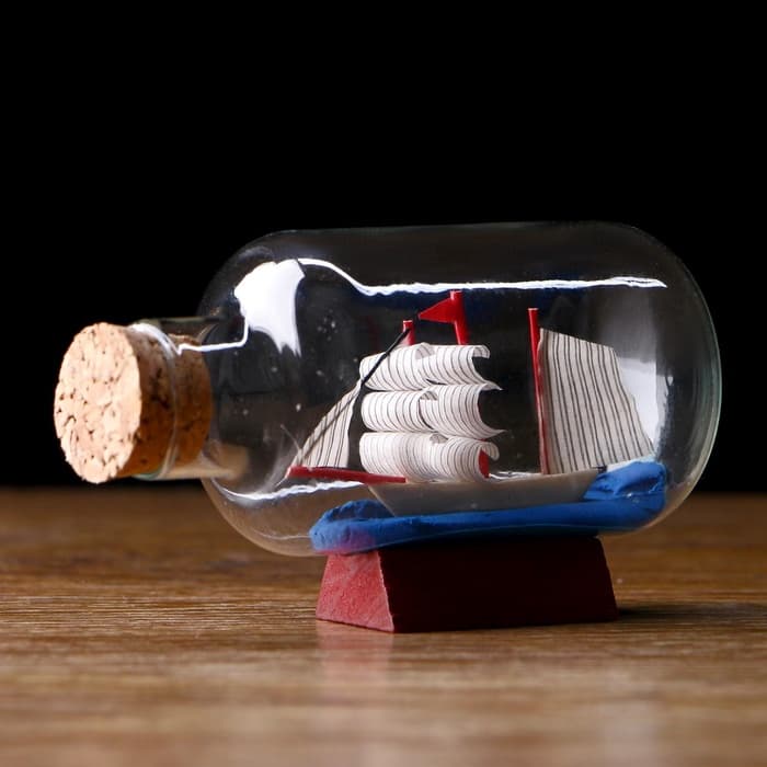 Корабль в бутылке «Анна», 7.5×4.2×5 см, паруса, МИКС