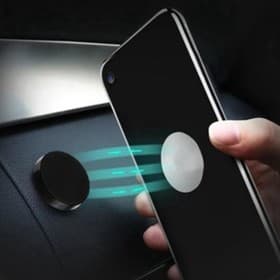 Держатель для телефона Cartage, магнитный, самоклеящийся, d=3 см, хром