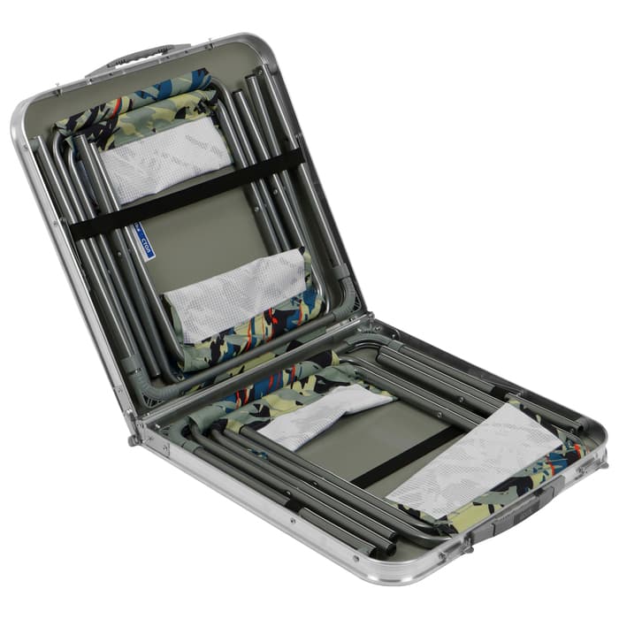 Набор складной мебели: стол, 4 стула, 102×50×44.5/61 см, металлик, камуфляж саванна