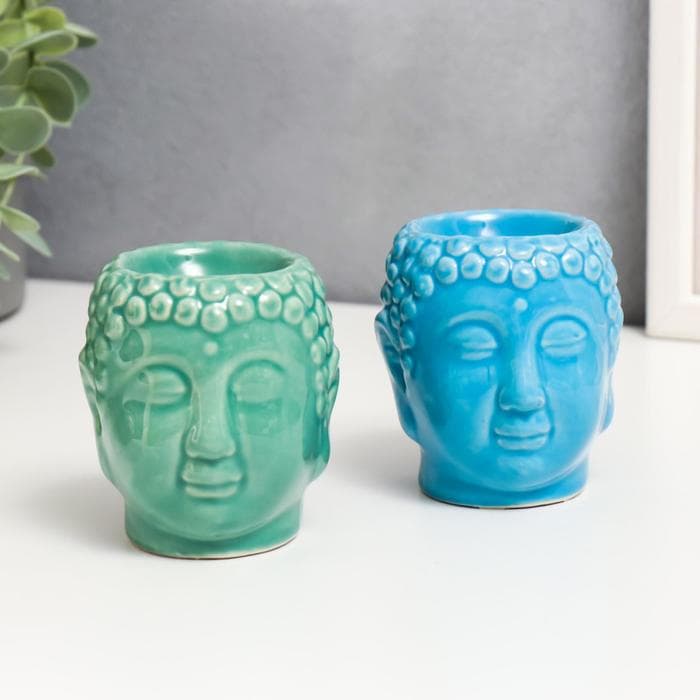 Аромалампа для эфирных масел «Будда», керамика, 8×7.2×7.2 см, МИКС