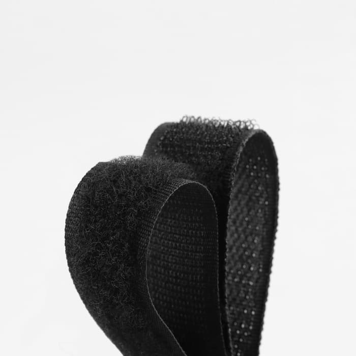 Липучка, 20 мм × 25 ± 1 м, цвет чёрный