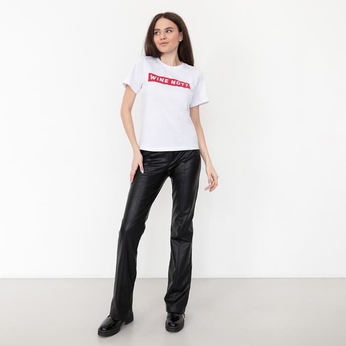 Футболка женская KAFTAN «WINE NOT», белый, р-р 48-50