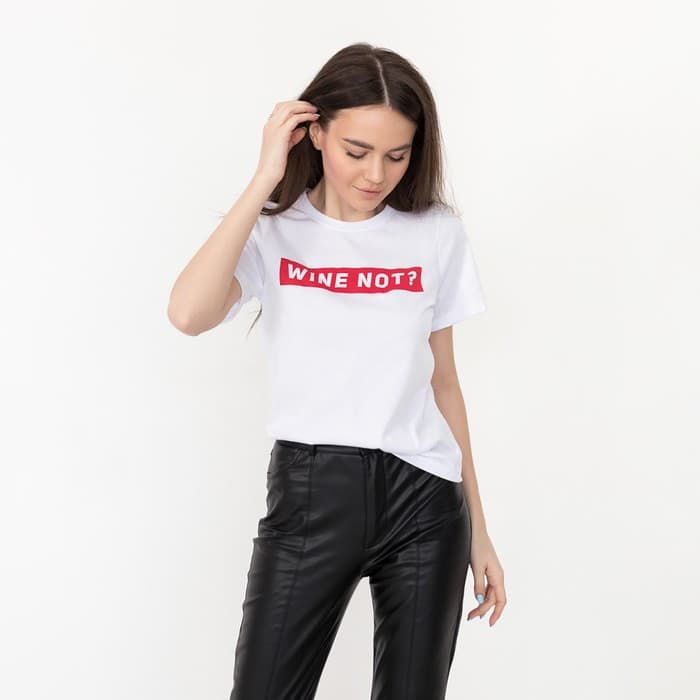Футболка женская KAFTAN «WINE NOT», белый, р-р 48-50