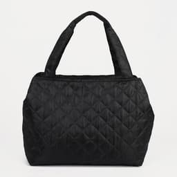 Сумка дорожная, 3 отдела на молниях, 50×20×30 см, чёрный