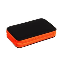 Пенал школьный, 2 секции, 11×19 см «Чёрный-ярко-оранжевый»