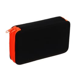 Пенал школьный, 2 секции, 11×19 см «Чёрный-ярко-оранжевый»