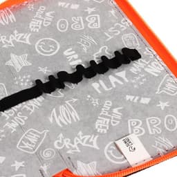 Пенал школьный, 2 секции, 11×19 см «Чёрный-ярко-оранжевый»