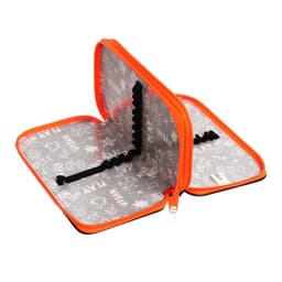 Пенал школьный, 2 секции, 11×19 см «Чёрный-ярко-оранжевый»